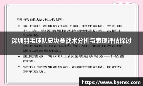 深圳羽毛球队总决赛战术分析与表现评估探讨